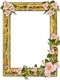 Png Gold Frame With Flowers On A Transparent Background 1200 X 1376 Flower Frame Png Flower Frame Free Photo Frames