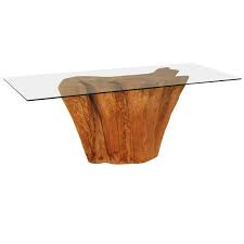 Solid Tree Trunk Console By Michael Taylor Modern Console Tables Tree Trunk Glass Top