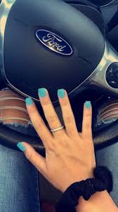 Clean nails or any polish or oil with nail polish remover, trim and file the free edge of nails push back cuticles with a manicure stick. Nails Acrylic Square Babyblue Blue Short Short Square Acrylic Nails Square Acrylic Nails Blue Acrylic Nails