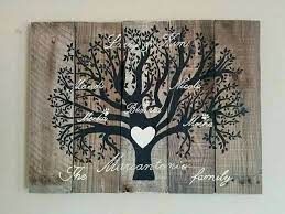 Custom Family Tree Wood Pallet Sign Family Tree Wall Art Family Tree Art Custom Family Tree