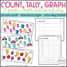 count tally graph a first grade math station activity