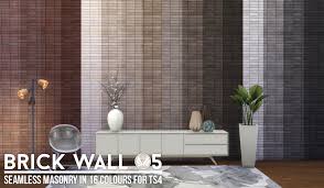 Modern bedroom with white painted brick walls. Simsational Designs Brick Wall Dump 01