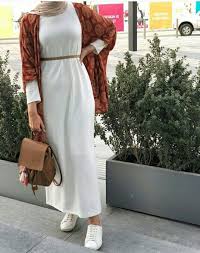 White Hijab Dress With Boho Kimono Hijab Outfits Pinterest Gehadgee Hijab Fashion Hijab Fashion Inspiration Hijabi Outfits Casual