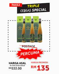 Satu paket isinya delapan belas, jadi satu botol harganya lebih dari rp 100 ribu. Jus Lega Gold Jus Pilihan Utama Rakyat Malaysia