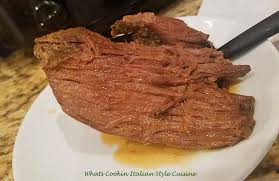 Place the entire bottom round roast in the pan, and brown it for a minute or two on each side. Slow Cooker Italian Bottom Round Roast Recipe What S Cookin Italian Style Cuisine