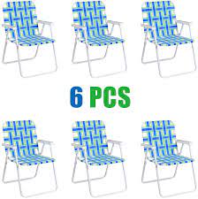 Search for outdoor patio chairs cheap. Folding Lawn Chairs Set Of 6 Outdoor Portable Beach Chair W Stable Steel Frame For Camping Beach Backyard Bbq Folding Webbed Chair Bule