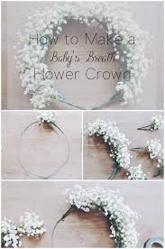Lightweight and delicate baby's breath flower crown, handmade from preserved baby's breath wrapped on a floral twine. How To Make A Baby S Breath Flower Crown Zoe With Love