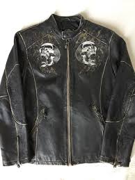 Affliction Shredded Skulls Leather Jacket Ultra Rare Limited Edition Mens Large Ebay Link Leather Jacket Mens Outfits Clothes