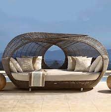 This modern daybed is a multifunctional piece of furniture, posing from an ordinary twin. Round Wicker Rattan Sofa Lounge Outdoor Sunbed With Canopy Sunbeds For Beach China Cheap Outdoor Furniture Outdoor Furniture Made In China Com