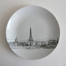 Skyline Dessert Plates By Rust Designs Porcelana Pintada Ceramica Pintada A Mano Porcelana