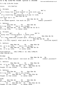 By learning a few simple chord progressions, you can help take away some of the pressure when sitting down to write your next tune. Love Song Lyrics For It S My Life No Doubt With Chords For Ukulele Guitar Banjo Etc Lyrics And Chords Good Riddance Chords Lyrics