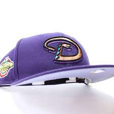 Arizonadiamondbacks 2001 World Series 59fifty Fitted Neweracap In Purple Lavenderunderbrim Ecapcity In 2021 Fitted Hats New Era Cap Mlb Apparel