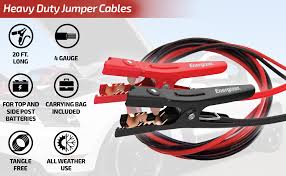 Bayco sl3010 25 feet heavy duty booster cables 1 gauge. Amazon Com Energizer Jumper Cables For Car Battery Heavy Duty Automotive Booster Cables For Jump Starting Dead Or Weak Batteries With Carrying Bag Included 20 Feet 4 Gauge Automotive