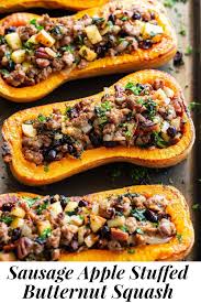Sausage Stuffed Butternut Squash Paleo Whole30 Food Butternut Squash Recipes Recipes