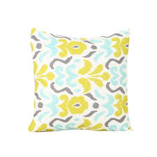 Couch pillow cases inspirational wicker outdoor sofa 0d patio title: Noble House Yellow Flower Cream Yellow Light Blue And Grey Square Outdoor Throw Pillow 54632 The Home Depot