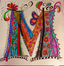 This is a fun directed drawing bundle of each letter in the alphabet using lines and shapes with only 5 steps. M Is For Music Alphabet Art Hand Lettering Alphabet Doodle Lettering