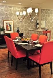 Red Upholstered Dining Room Chairs Modern Graphic Gray Wallpaper Red Dining Chairs Dining Room Chairs Upholstered Dining Room Chairs