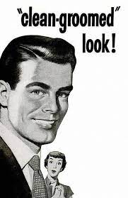 Clean Groomed Look Vitalis 1951 Roger Wilkerson The Suburban Legend Retro Illustration Barbershop Poster Groom Looks