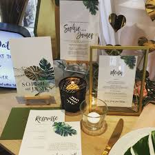 Black And Green Wedding Invitations Tropical Monsteras Banana Leaf Greenery Wedding Invitations Black Gold Green Elegant Weddin Greenery Wedding Invitations Tropical Wedding Wedding Invitations