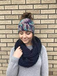 Crochet Messy Bun Beanie Ponytail Beanie Etsy Crochet Messy Bun Bun Beanie Messy Bun Beanie
