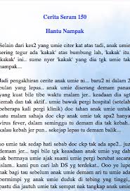 Ok hari ni aku nak cerita pasal kejadian di hospital. Cerita Seram