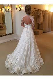 2020 popular 1 trends in weddings & events, women's clothing, mother & kids with wedding dress with keyhole back and 1. A Line High Neck Lace Wedding Dress Inspirations Kiko Riaze Wedding