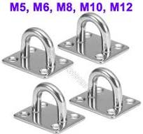 1Pc 304 Stainless Steel Square Hook Pad Eye Plates Hanger Heavy Duty Mount  Wall U Boat Ceiling Hanger Ring Garage Hammock M5-M12 - AliExpress