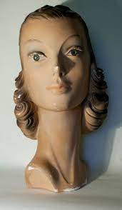 1940s Mannequin Head Gorgeous Deco Style Plaster True Vintage Not A Reproduction Mannequin Art Vintage Mannequin Hats Vintage