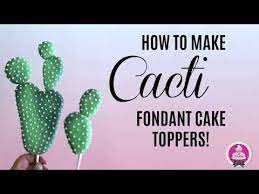 I don't know about you but i'm a sucker for easy projects that look fabulous and don't take a laundry list of supplies! How To Make A Cactus Fondant Cake Topper Youtube Succulent Cake Fondant Cake Toppers Cactus Cake