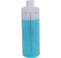 8 oz. Natural HDPE Cylindrical Measuring & Dilution Bottle with 24/410 Neck  (Cap Sold Separately)