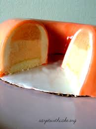 Peach Mousse Entremet With Mirror Glaze Recipe Peach Mousse Mousse Recipes Mousse Cake