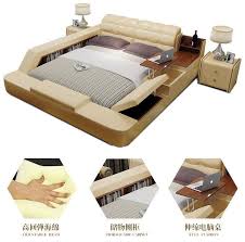 Real Genuine Leather Bed Soft Beds Bedroom Camas Lit Muebles De Dormitorio Yatak Mobilya Quarto Desk Table Drawers Stor Leather Bed Frame Leather Bed Furniture