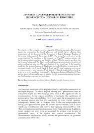 What the funny thing is: Pdf Javanese Language Interference In The Pronunciation Of English Phonemes