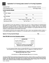 This license is also valid to hunt any legal bird or animal. Lease License Texas Fill Online Printable Fillable Blank Pdffiller