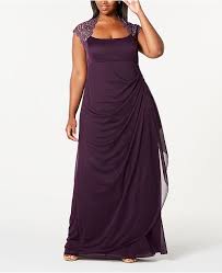 Plus Size Ruched Lace Gown