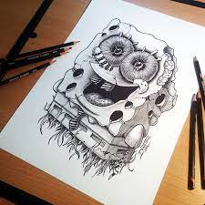 Expressive Pencil Drawings By Dino Tomic Realistic Pencil Drawings Spongebob Drawings Creepy Drawings