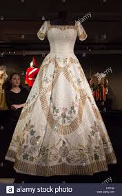 Queen elizabeth ii, with the bishop of durham lord michael ramsay (left) and the bishop of bath and wells lord harold bradfield, receives homage and allegiance from her subjects during her coronation ceremony. Replica Of Queen Elizabeth Ii Coronation Queen Dress Dresses Court Dresses