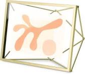 Umbra Prisma Picture Frame, 4x6 Metal Photo Display for Desk or Wall, 4" x  6", Brass