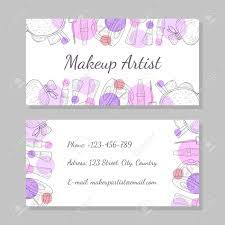 Makeup artist business cards check out our 8 designs for makeup artist business cards; Makeup Artist Business Card Visiting Card Template With Place Royalty Free Cliparts Vectors And Stock Illustration Image 121734142