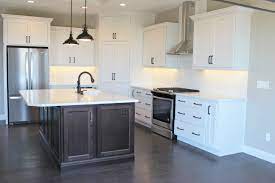 Its hard, shiny finish resists stains and fingerprints. White Transitional Kitchen Design Transitional Kitchen Design Transitional Style Kitchen At Home Store