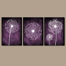 Courtesy Of Bonitapplebumm Miss November Just Pretty Dandelion Set Of 3 Wall Art Home Decor Dandelion Wall Art Purple Home Decor Purple Bathroom Decor