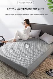 Waterproof Mattress Cover Bed Cover Multicolor Thickened Anti Mite Mat Creationsg In 2020 Bed Mattress Covers Waterproof Mattress