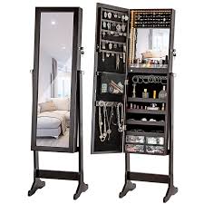 When the mirrored door of this armoire is opened, it will reveal a large area to store and display your jewels and gems. Stand Jewelry Cabinet Full Length Mirror With Interior Led Luxfurni