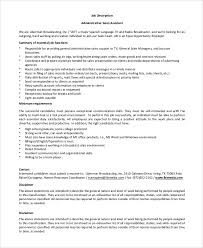 Read this administrative assistant job description sample to better understand the position requirements. Free 9 Sample Administrative Assistant Job Descriptions In Pdf Ms Word