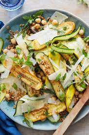 Marinated Zucchini With Farro Chickpeas And Parmesan Recipe Nyt Cooking Recipes Nyt Cooking Zucchini Recipes