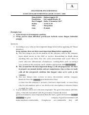 Uts bahasa inggris kuliah semester 1. Soal Uts B Inggris 3 Docx A Politeknik Pos Indonesia Ujian Tengah Semester Ganjil Ta 2017 2018 Mata Kuliah Prodi Kelas Hari Tanggal Waktu Sifat Jenis Course Hero