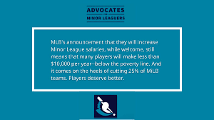 The minimum salary is the lowest amount which a club can pay a player for a full season in the major leagues. Advocates For Minor Leaguers Milbadvocates Twitter