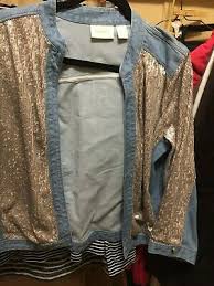 womens classic ford thunderbird blinged denim jean jacket