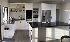 Rebon kitchen tall oven cabinet * 600mm+450mm * black woodgrain * 2 door 1 drawer & handles * flat pack. Auckland Kitchen Elite Kitchens And Cabinets