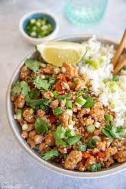 Asian Ground Turkey Rice Bowl Healthy Meal Prep Recipe Recipe Dairy Free Recipes Dinner Turkey Rice Bowl Recipe Easy Healthy Recipes